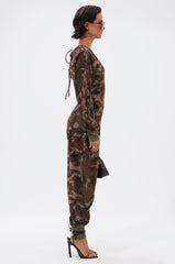 COMFY COZY SWEATSHIRT JUMPSUIT IN CAMO