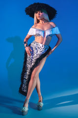 CALL ME WILD FUR TRIM BELT SKIRT