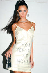 BUSY WORKING SATIN MINI DRESS