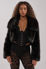 CADENCE FAUX FUR IN BLACK