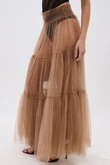 CLASSY POLKA DOT MAXI SKIRT
