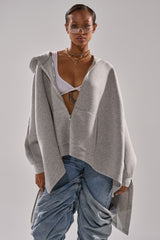 CREW LOVER OVERSIZED ZIP UP SWEATSHIRT