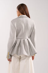 CANARY PEPLUM BLAZER IN SCUBA