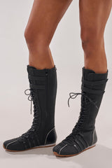 AZALEA WANG OZZY BLACK FLAT SNEAKER