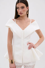 DANCE AROUND SLEEVELESS PEPLUM CORSET