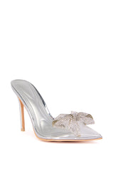 AZALEA WANG VIHAAN PVC PUMP WITH SILVER RHINESTONE BOW