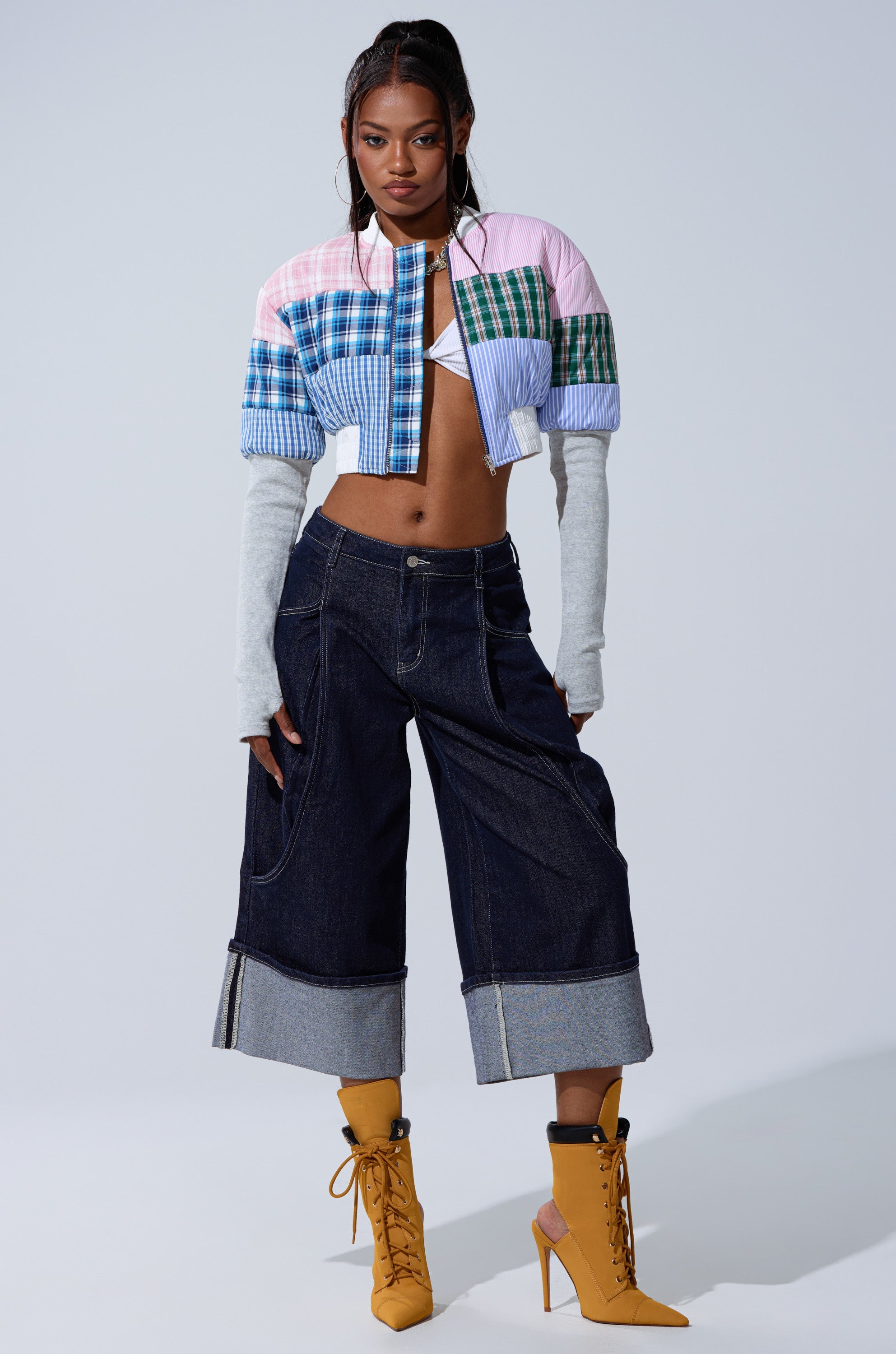 BABY GIRL PATCHWORK BOMBER