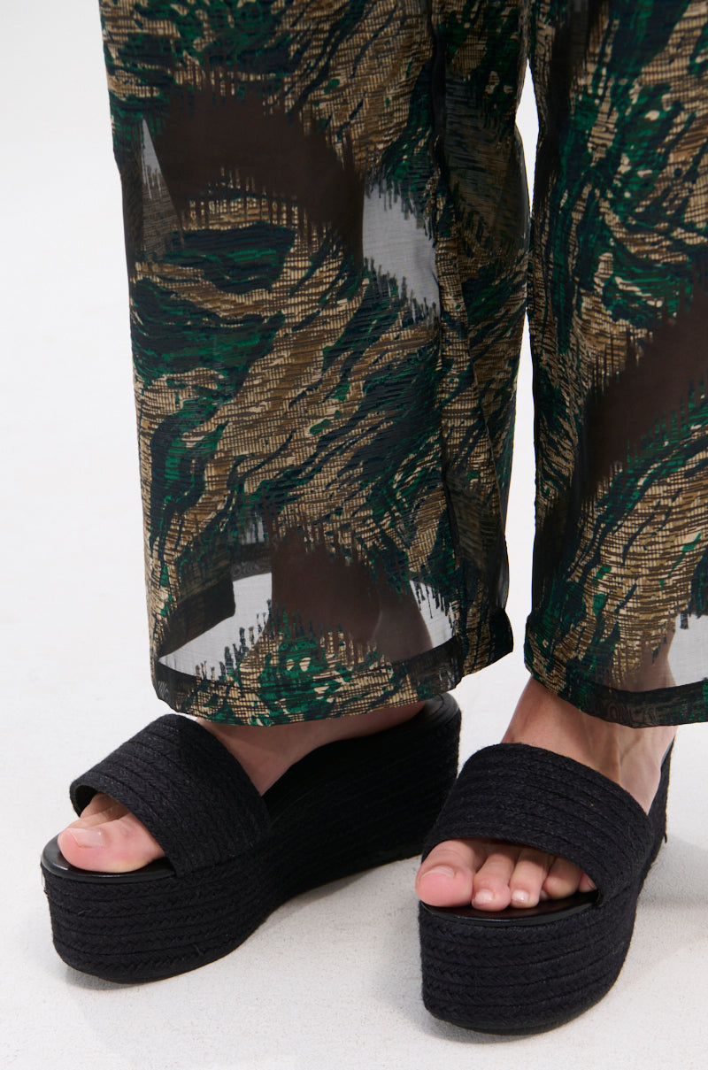BUDZA BLACK FLATFORM SANDAL