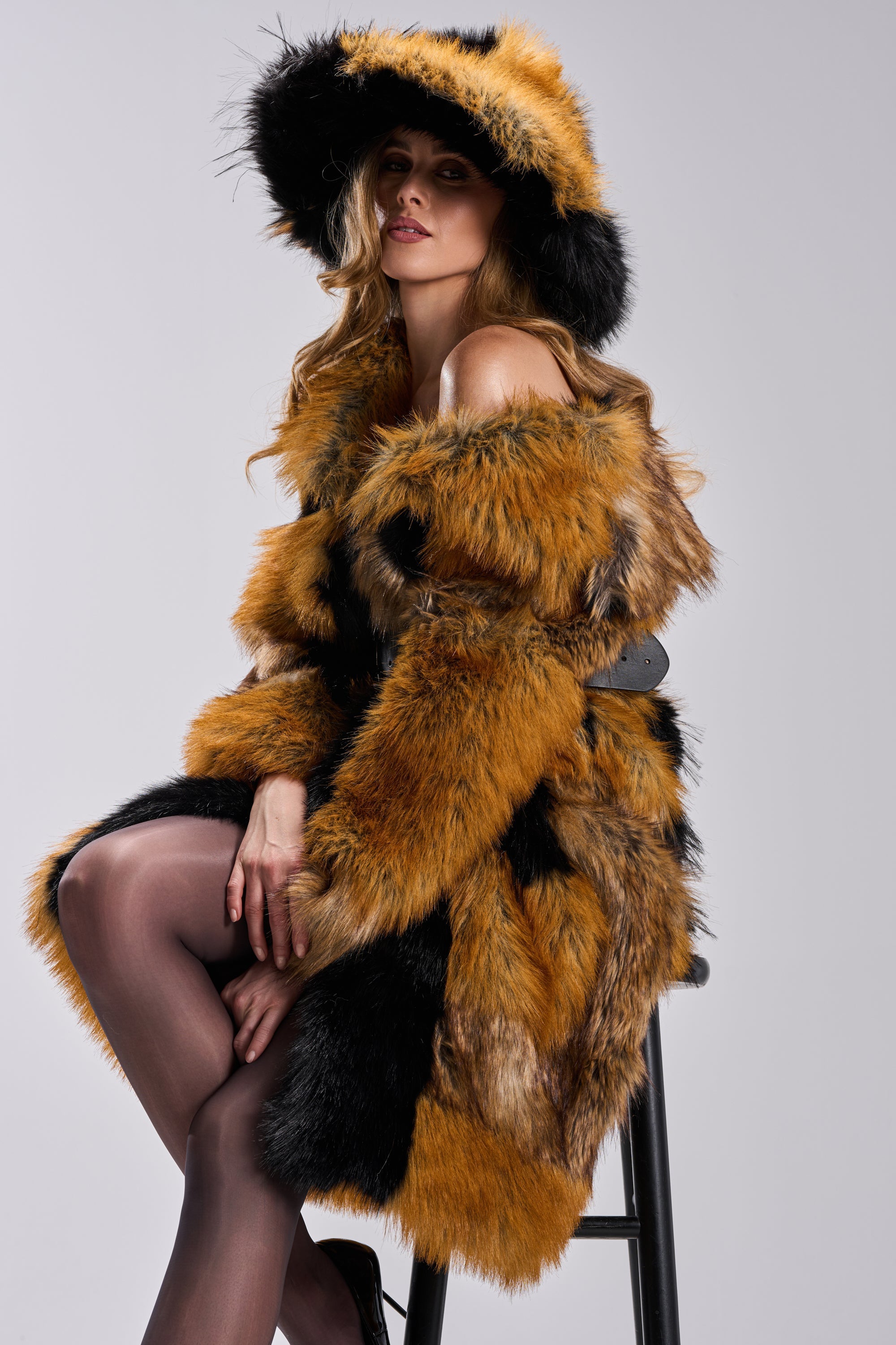 COSMO PATCHWORK FAUX FUR