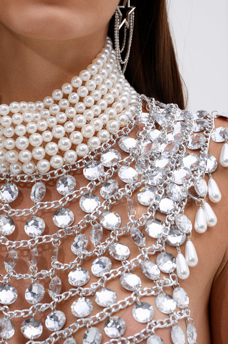 CLEOPATRA RHINESTONE CHAIN TOP
