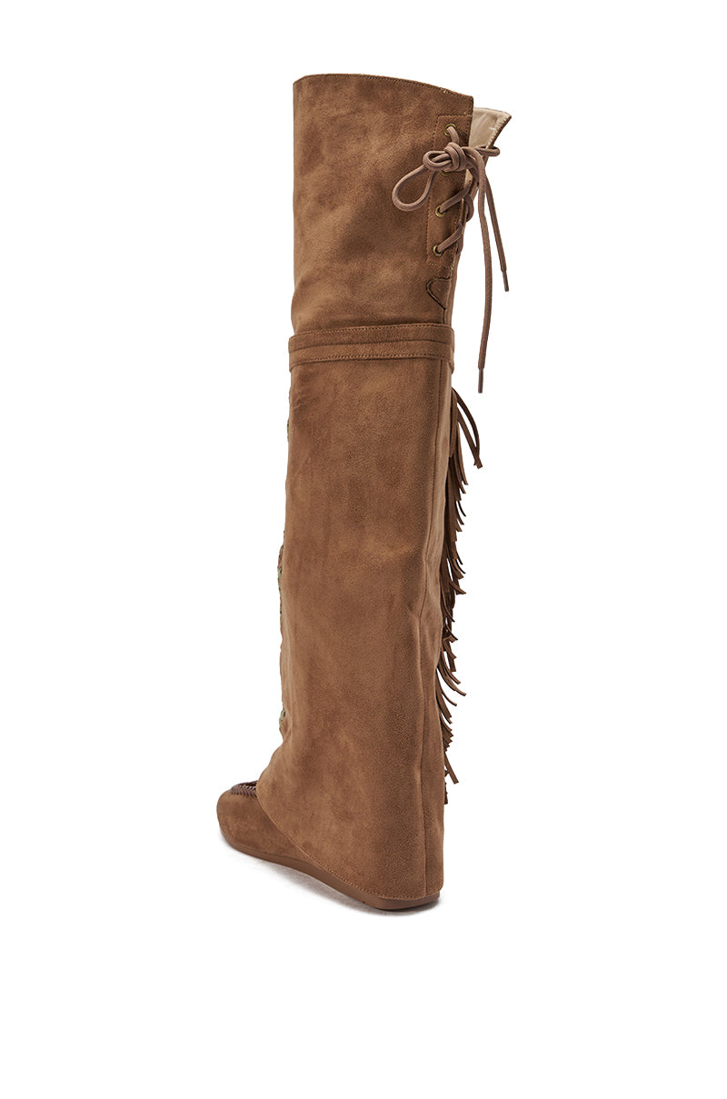 AZALEA WANG EDMUND BROWN FLAT WESTERN BOOT