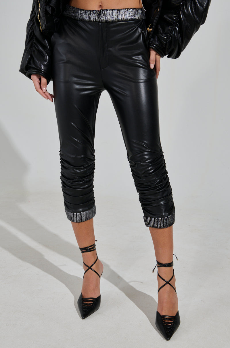 ALWAYS BEST DRESSED CAPRI IN BLACK PU