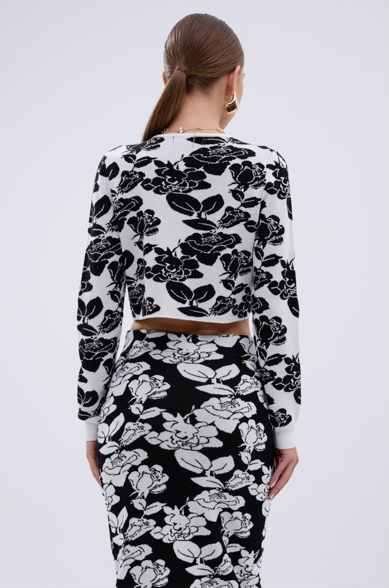 BLACK ROSE PETAL CARDIGAN