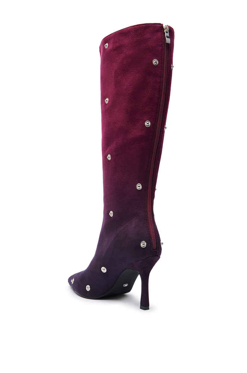 AZALEA WANG IMOGINE PURPLE OMBRE FOLDED DETAIL STILETTO BOOT