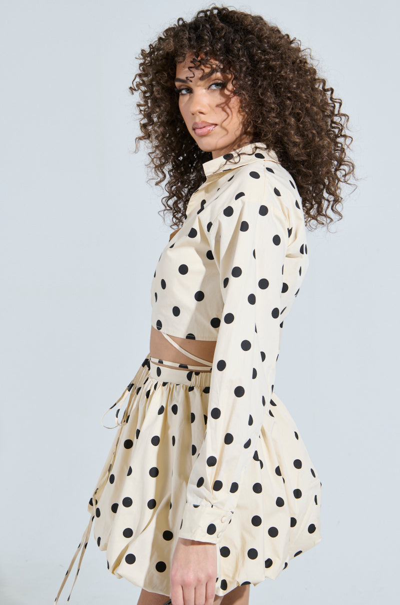 ALL ABOUT ME POLKA DOT POPLIN TOP