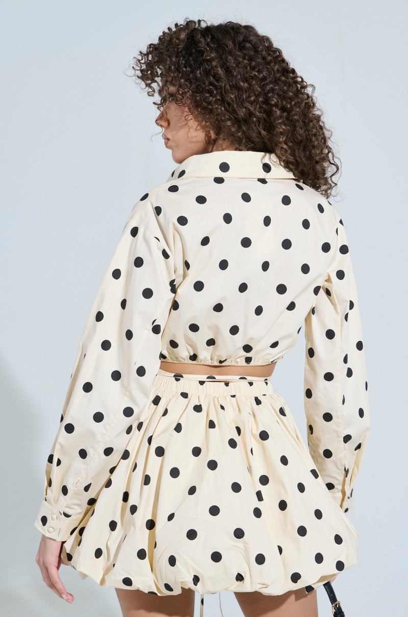 ALL ABOUT ME POLKA DOT POPLIN TOP