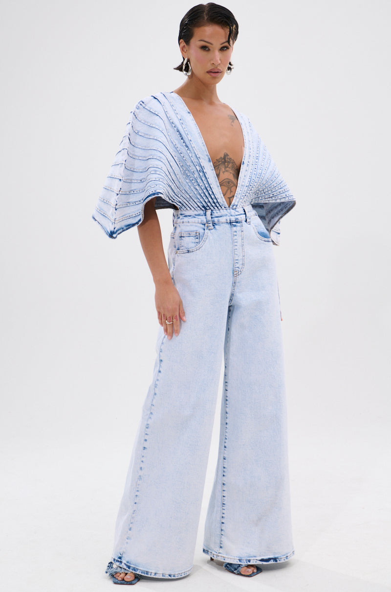 BORN TO STAND OUT DENIM JUMPSUIT