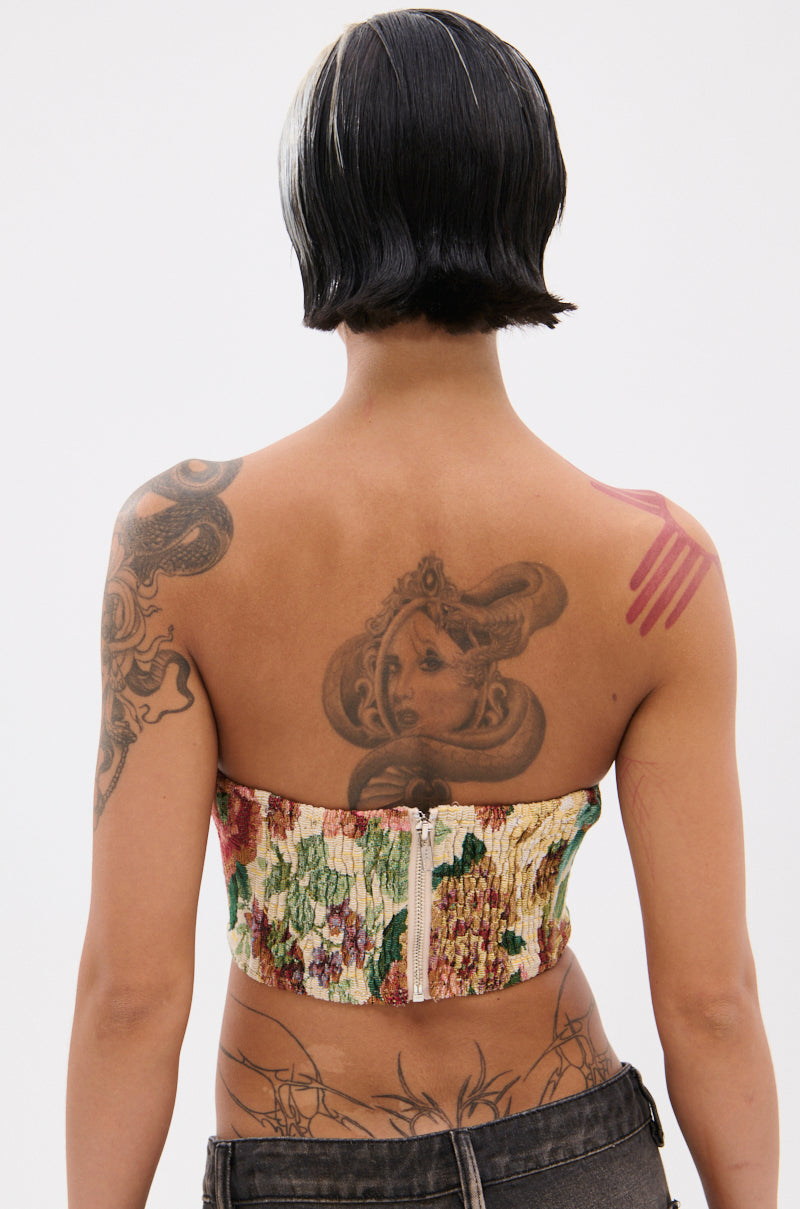 BRIGETTE DISTRESSED JACQUARD CORSET