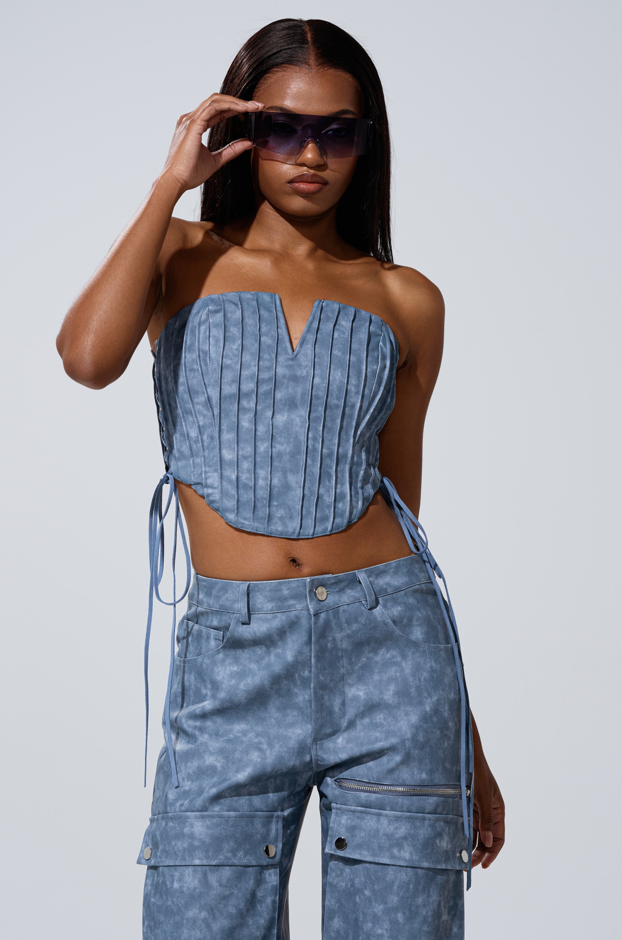 ALL AROUND THE CITY PU CORSET