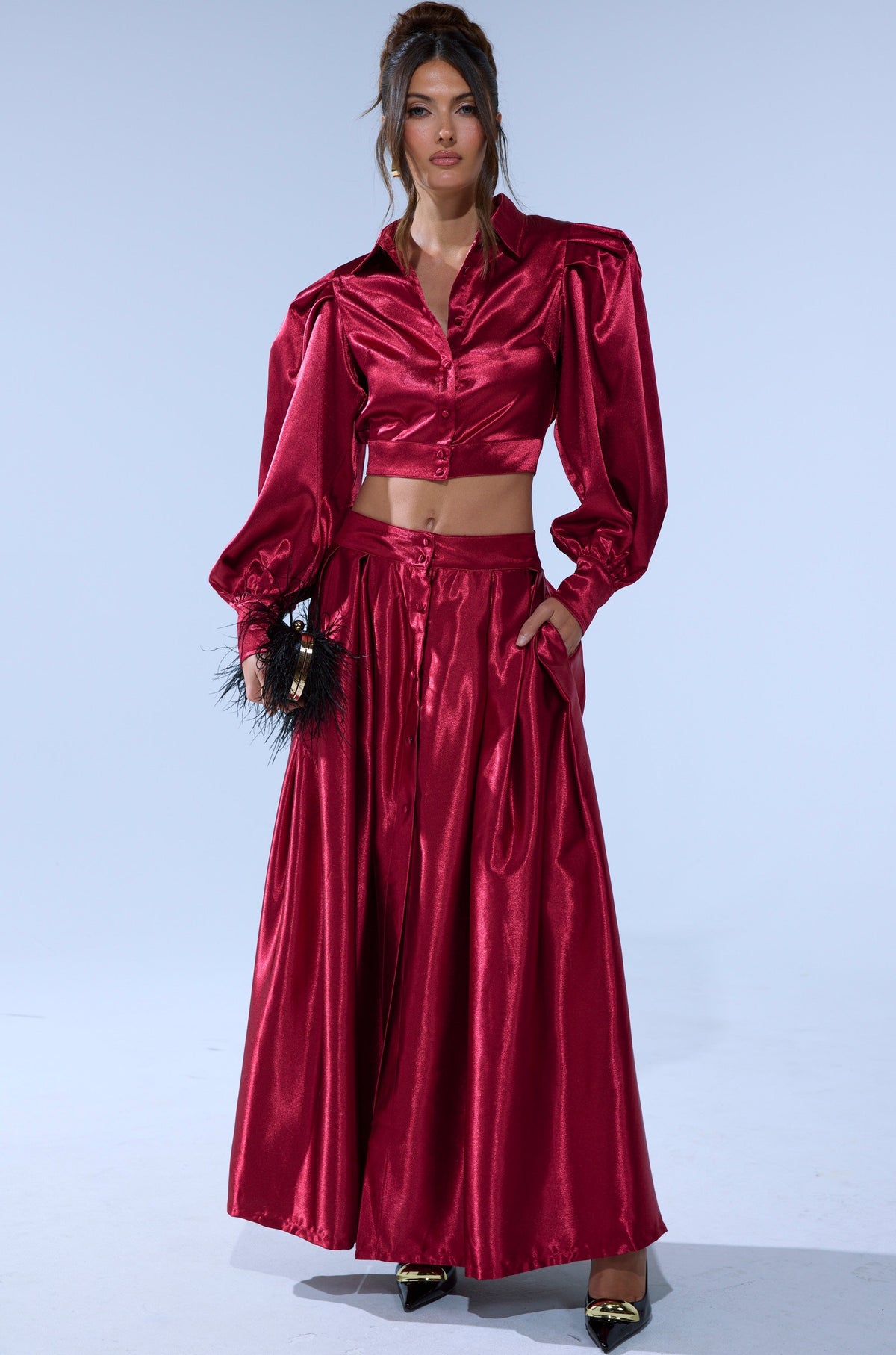 CANDICE SATIN MAXI SKIRT