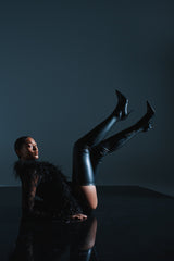 AZALEA WANG MILANDRA BLACK THIGH HIGH SEXY BOOT