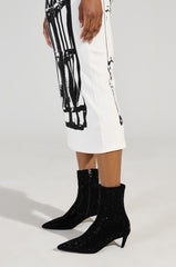 AZALEA WANG NEROLA BLACK RHINESTONE BOOTIE