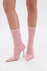 AZALEA WANG NICKLAS PINK LEOPARD STILETTO BOOTIE