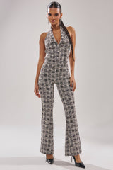 CHECKMATE SLEEVELESS JUMPSUIT