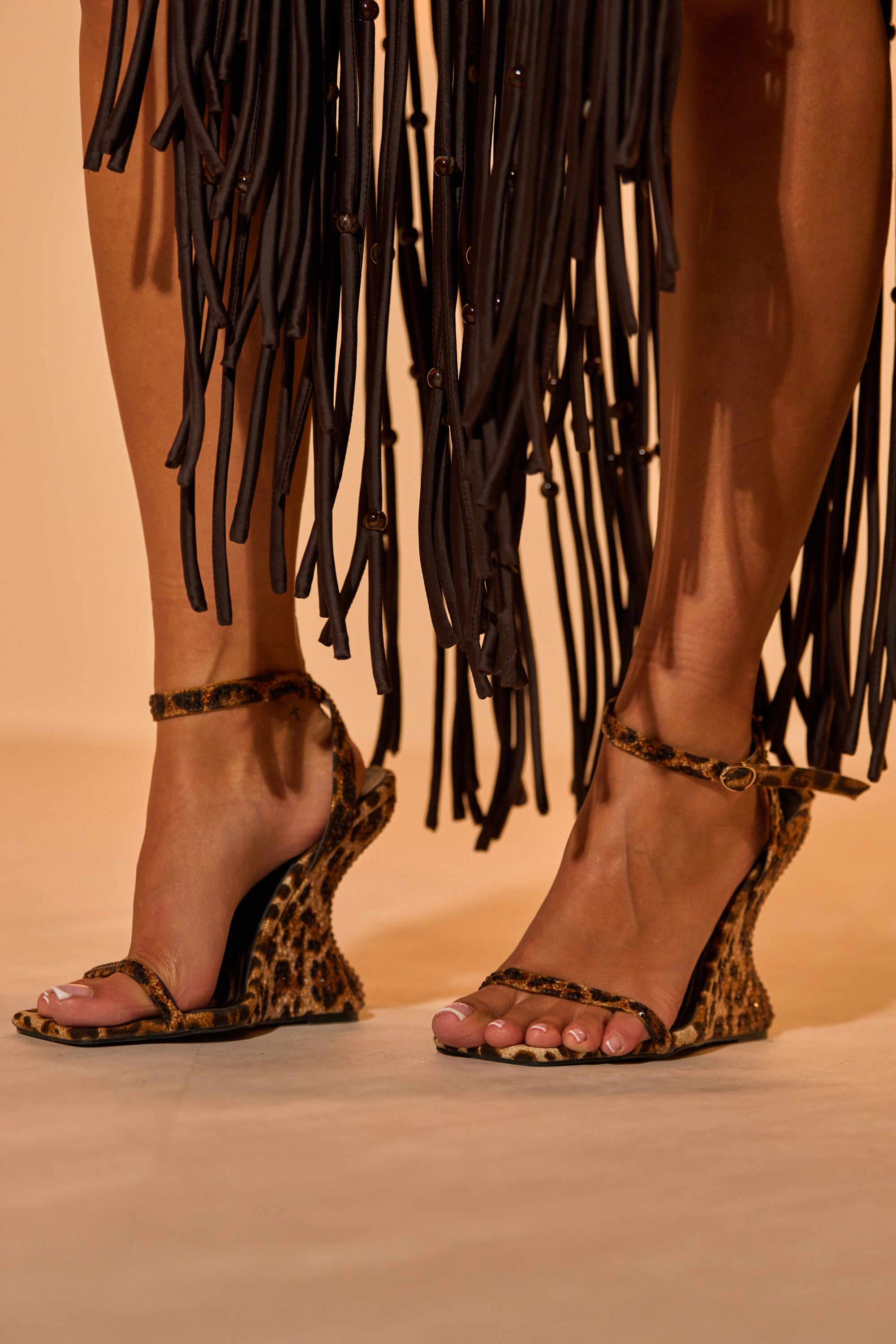 AZALEA WANG PANTHERESS LEOPARD WEDGE SANDAL