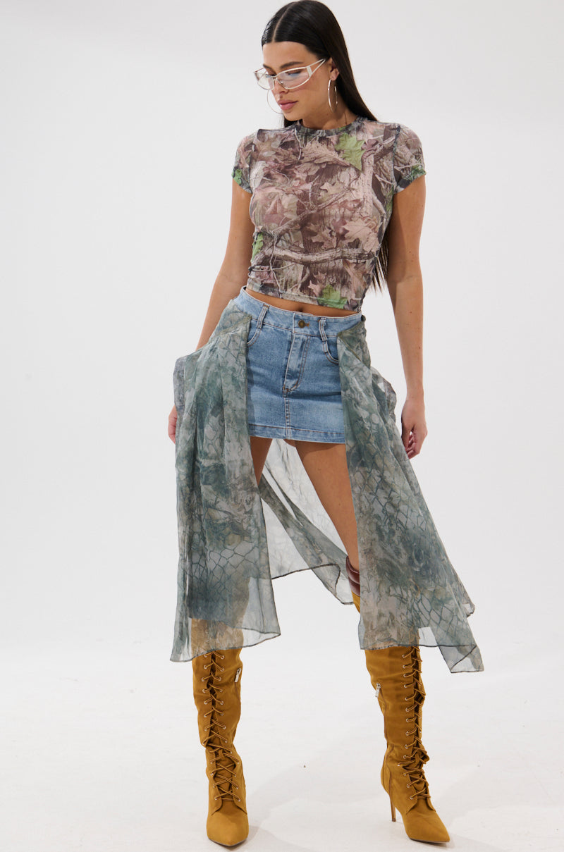 BRENDA DENIM MINI SKIRT WITH SIDE TIES