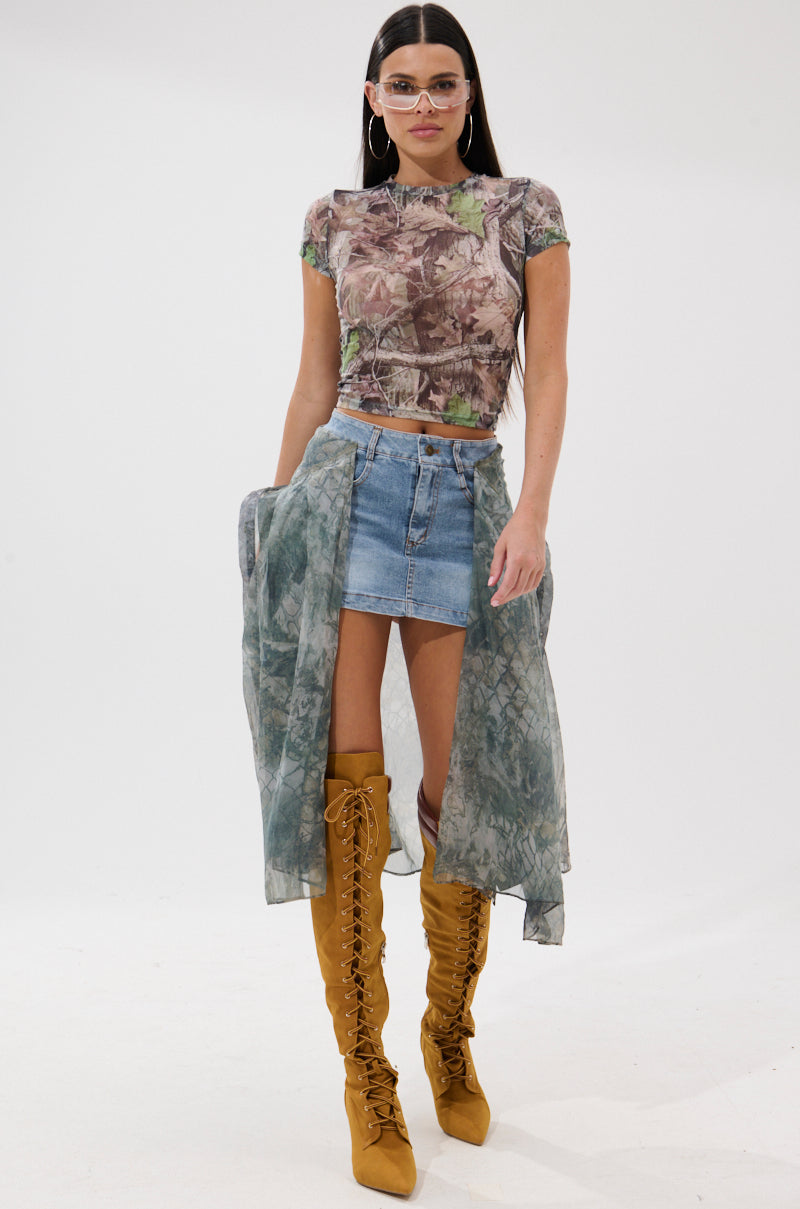BRENDA DENIM MINI SKIRT WITH SIDE TIES