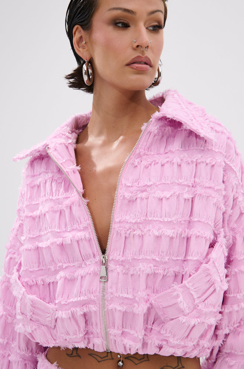 BUBBLEGUM BUBBLE HEM BOMBER