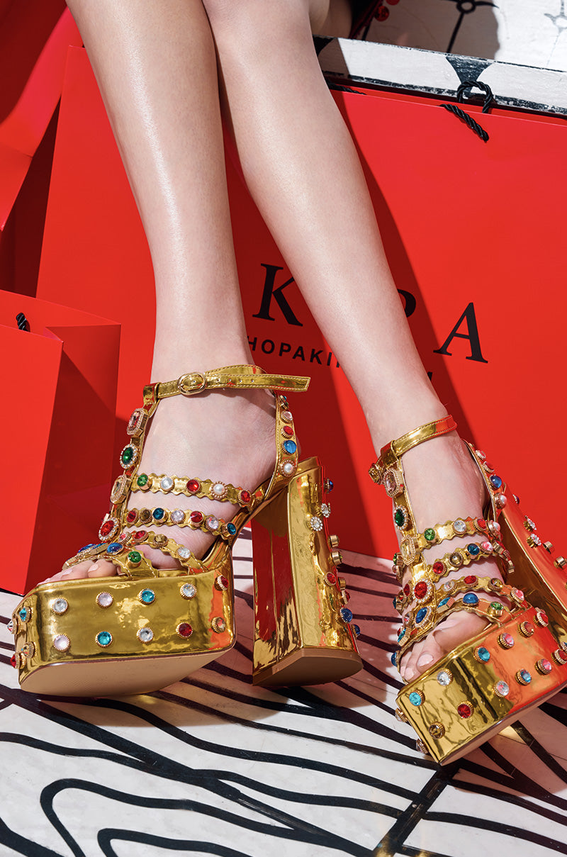 AZALEA WANG VIANNI GOLD CHUNKY SANDAL