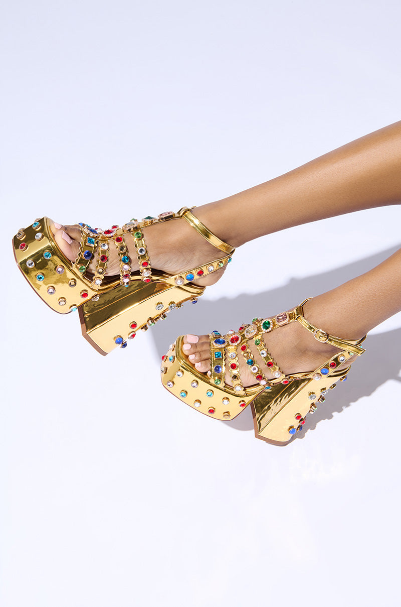 AZALEA WANG VIANNI GOLD CHUNKY SANDAL