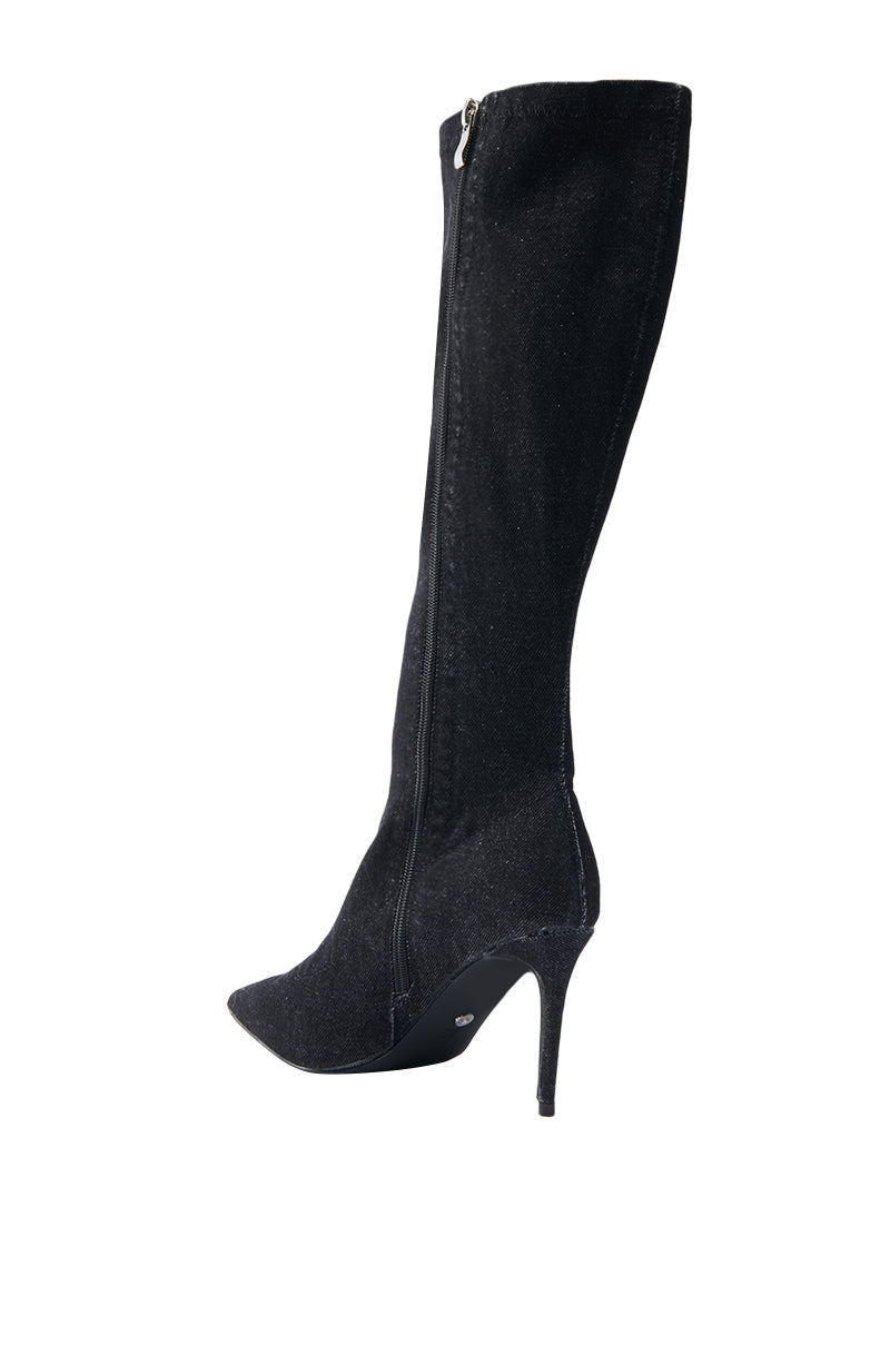 AZALEA WANG VILLAREAL DENIM BOOT WITH TIES