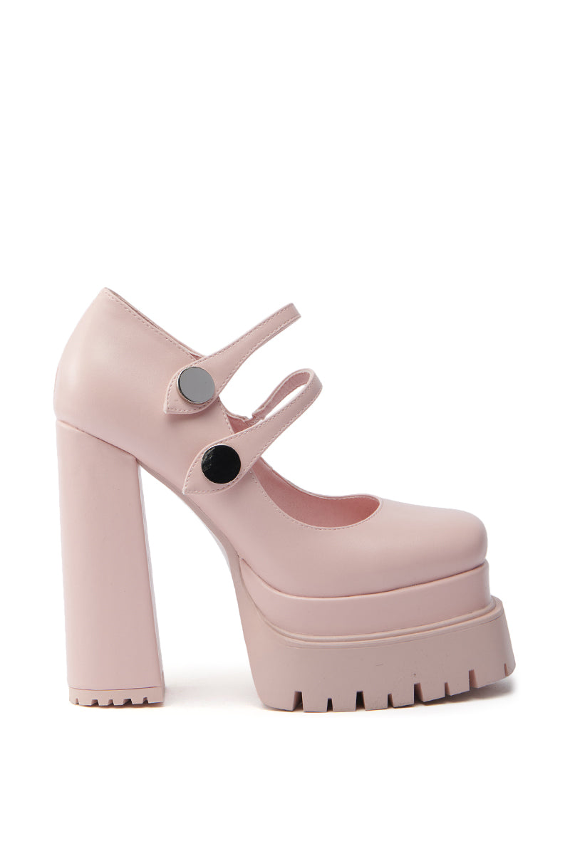 AZALEA WANG VIOLINA PINK CHUNKY PLATFORM PUMP