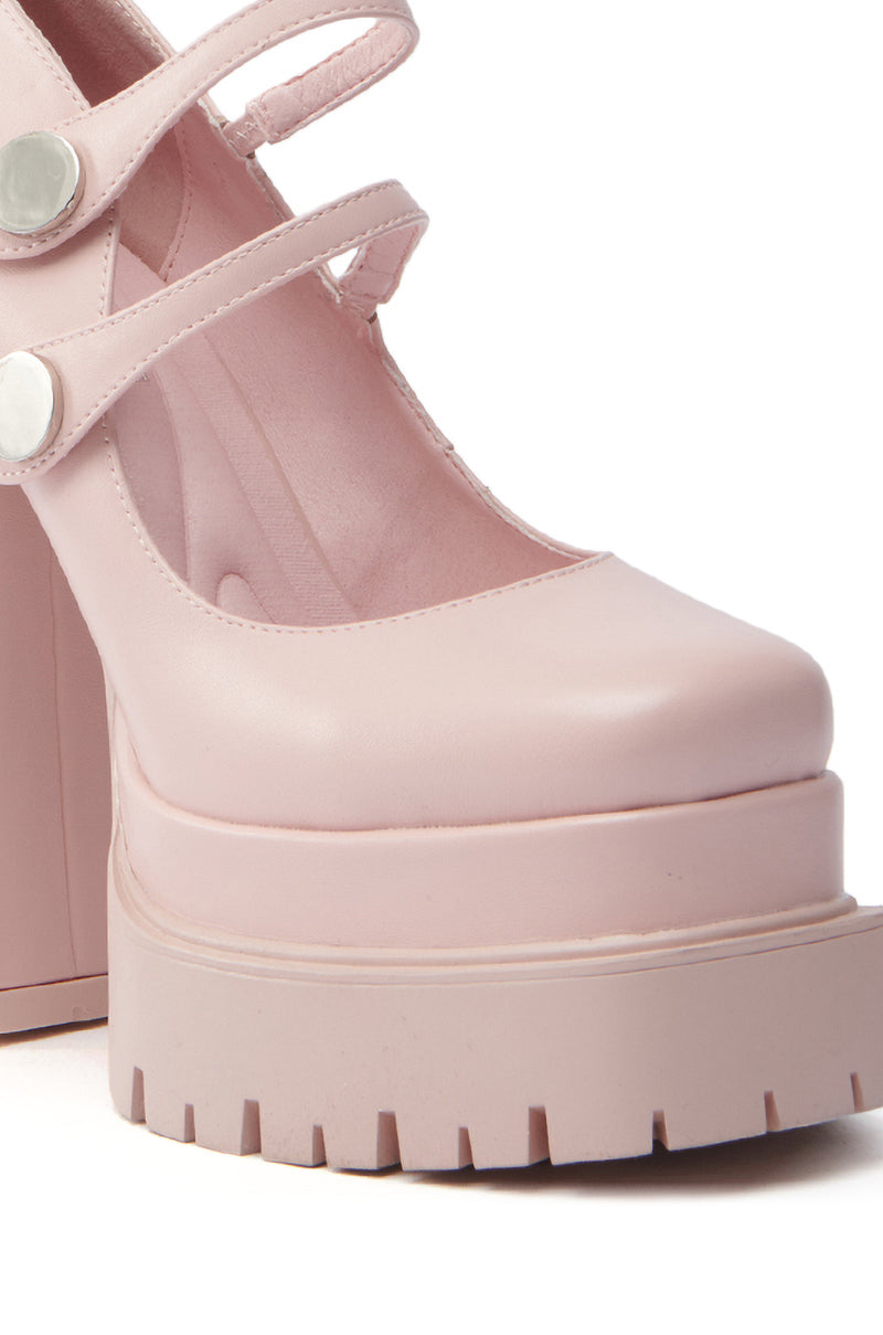 AZALEA WANG VIOLINA PINK CHUNKY PLATFORM PUMP