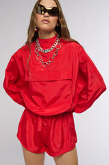 ALL DAY ERRANDS LIGHT WEIGHT ROMPER IN RED