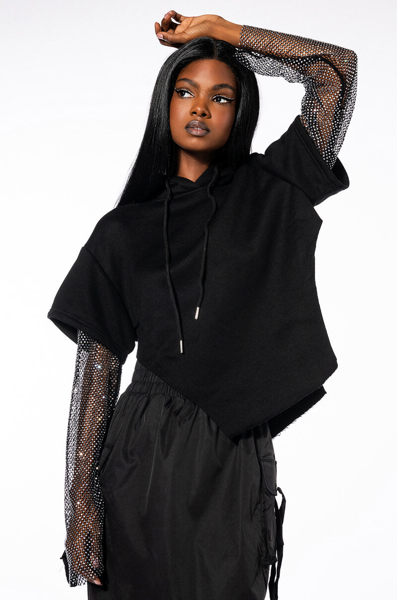 ALLI GOT SHIRT SLEEVE DETAIL HOODIE