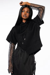 ALLI GOT SHIRT SLEEVE DETAIL HOODIE
