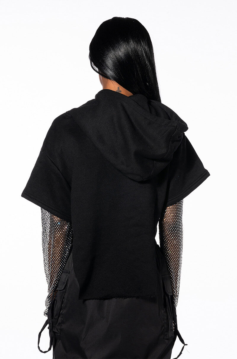 ALLI GOT SHIRT SLEEVE DETAIL HOODIE