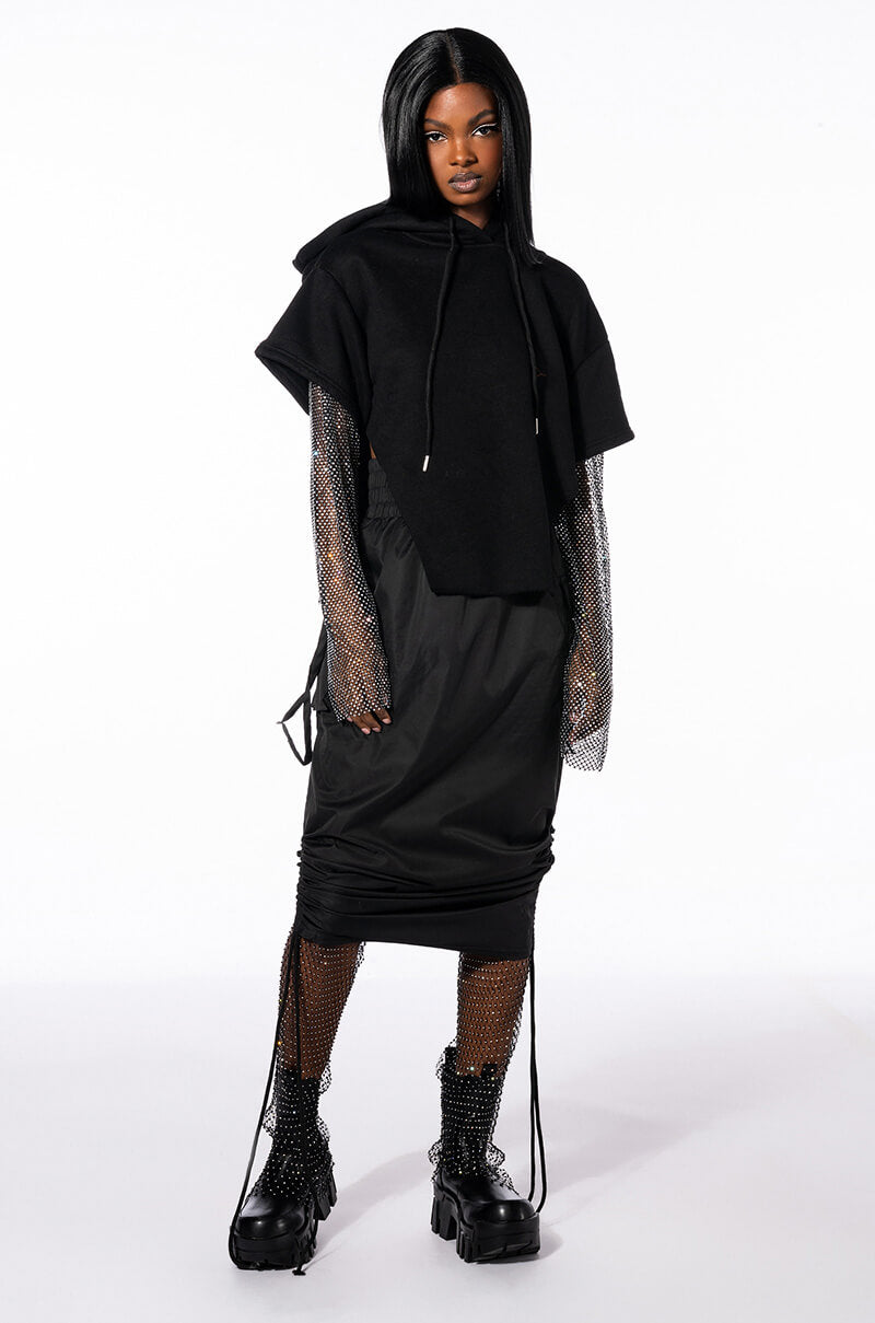 ALLI GOT SHIRT SLEEVE DETAIL HOODIE