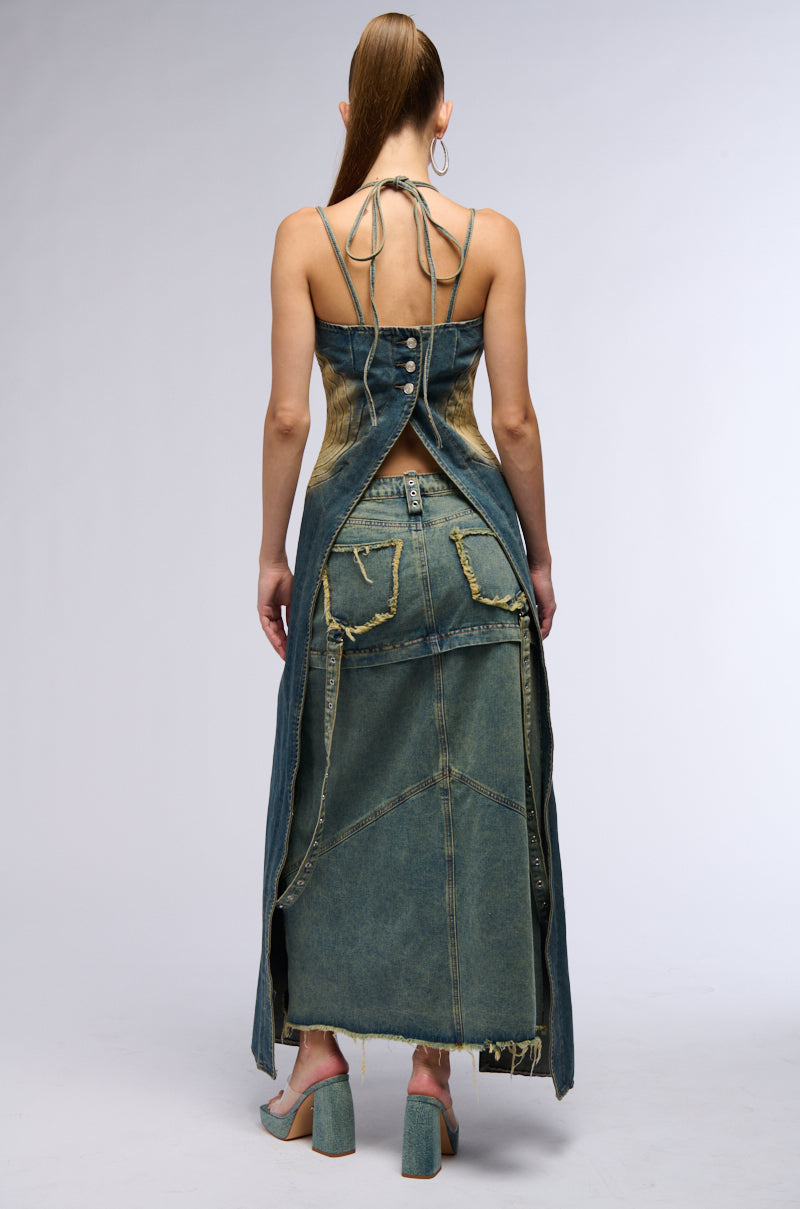 ALWAYS ON MY MIND LONG DENIM TOP