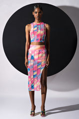 ALWAYS THE BRIGHT LIGHT MESH CROP TOP