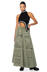AMELIA CARGO POCKET MAXI SKIRT