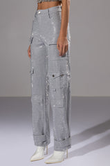 AMMO BONNE SOIREE RHINESTONE CARGO PANTS
