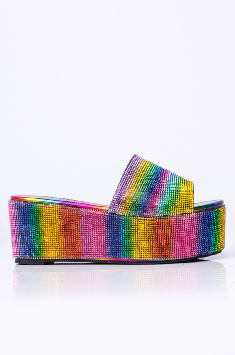 AND ANOTHER ONE SLIP ON FLATFORM SANDAL RAINBOW