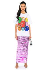 ANGEL ENERGY METALLIC MIDI SKIRT