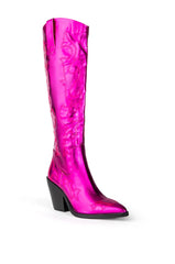 AZALEA WANG MIMI METALLIC WESTERN BOOT IN PINK