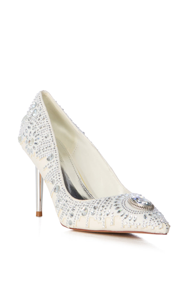 AZALEA WANG ALESSIO SILVER EMBELLISHED PUMP